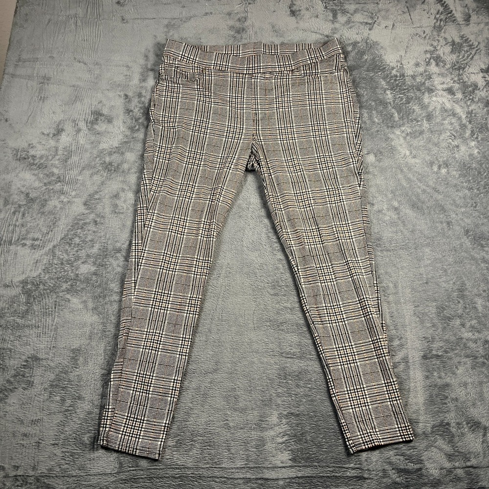 Seven7 Legging Womens XL Multicolor Glen Plaid Elastic Waist Skinny Leg Career